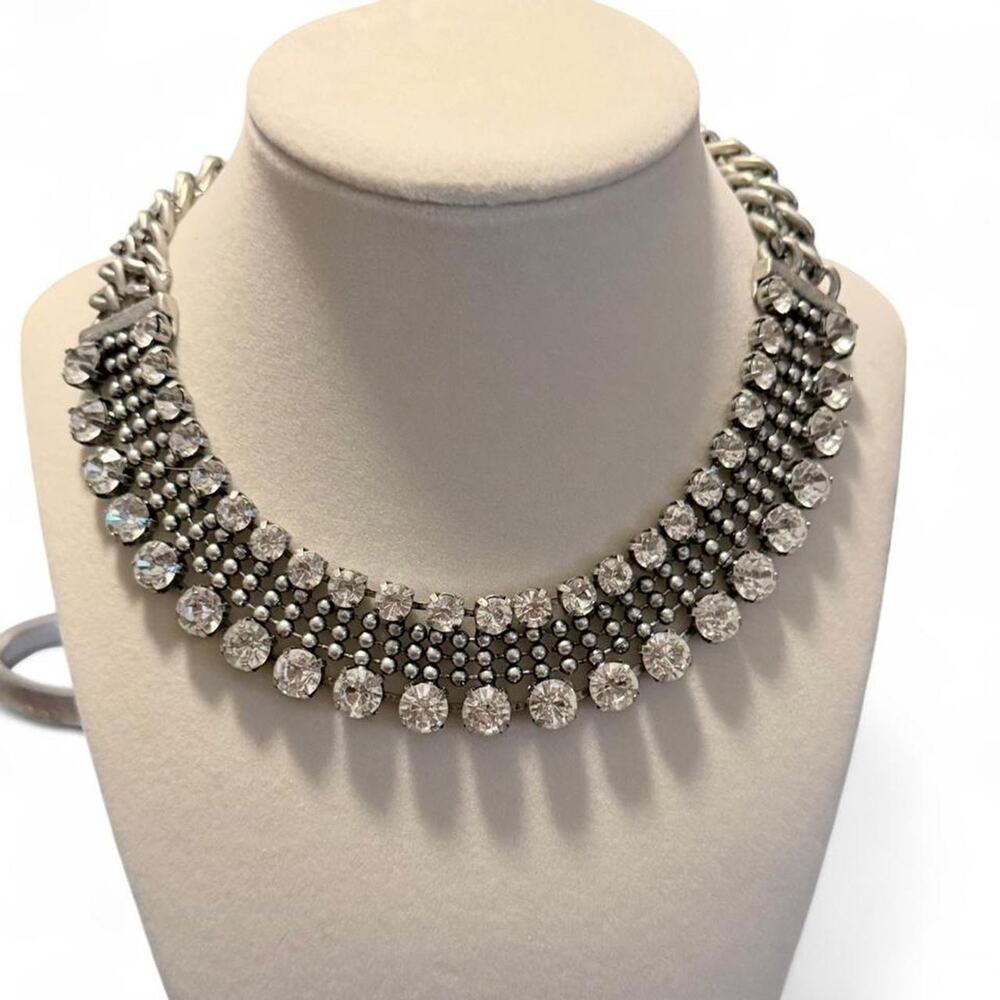 Dylanlex x Rachel Zoe Silver Rhinestone Statement Necklace
